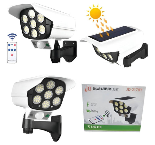 Foco Solar LED Tipo Cámara con Sensor de Movimiento