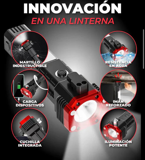 Linterna Con Martillo De Seguridad y Auto